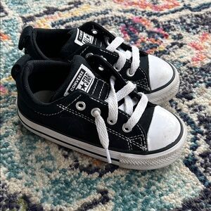 Converse Kids Black and White Sneakers - Size 7.